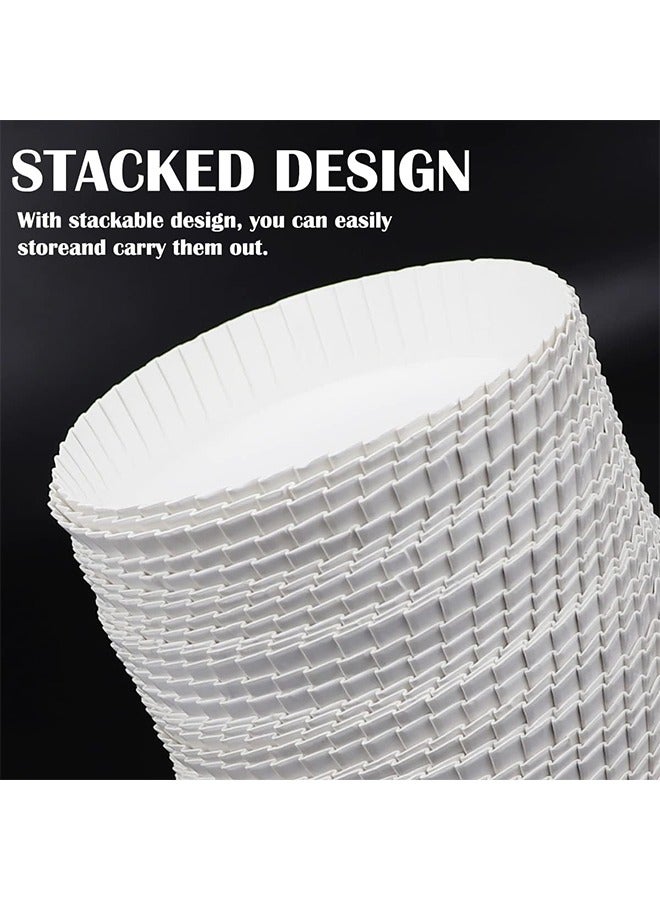 100 PCS Disposable Paper Cup Cover Hot Cup Lid Recycled Drinking Lid Coffee Cup Cover for Cafe Hotel KTV Bars, Paper Covers for Glassware, 2.95 Inches Diameter White Paper Cup Lids - Image 4
